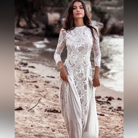 Chic Nation Dresses & Skirts - BEACH WEDDING DRESS, Boho Wedding Dress, Elegant White Lace Dress